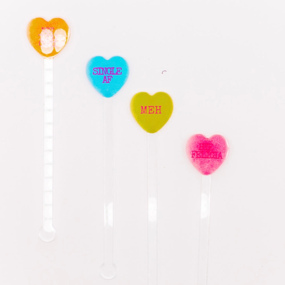 Salty Candy Hearts Stir Sticks Asstd.