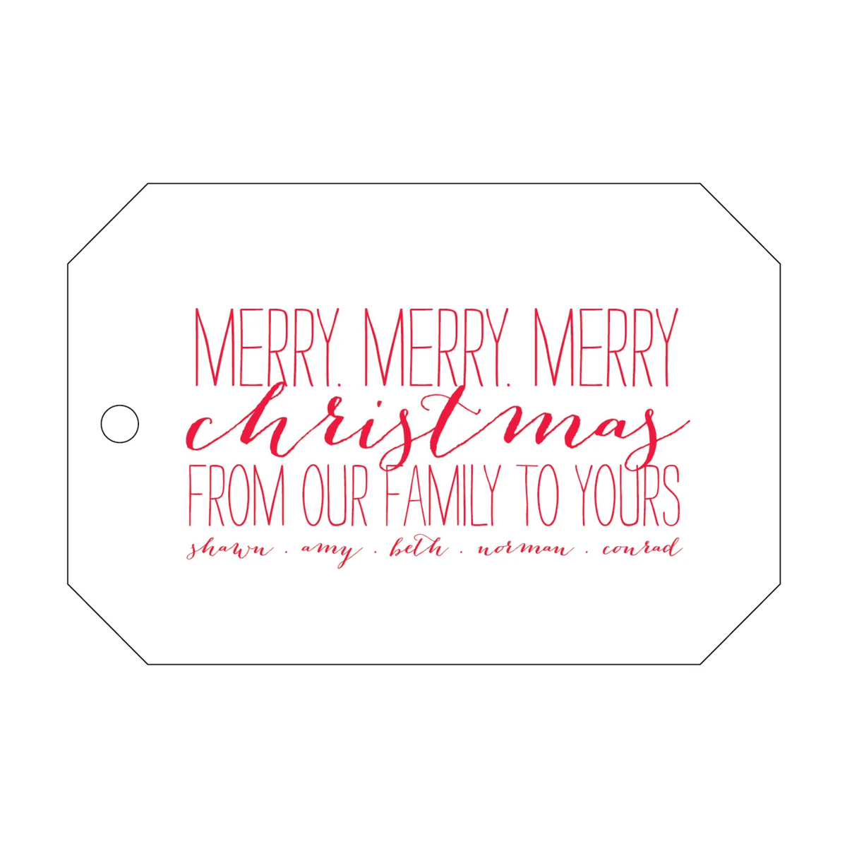Gem Horizontal Shaped Letterpress Gift Tags
