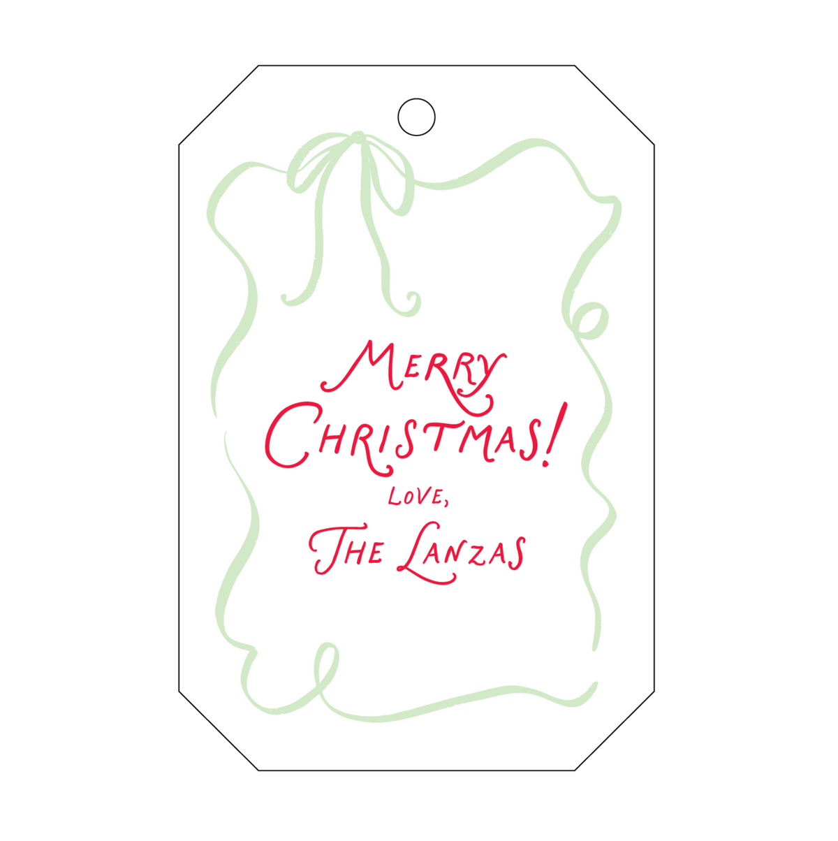 Gem Vertical Shaped Letterpress Gift Tags