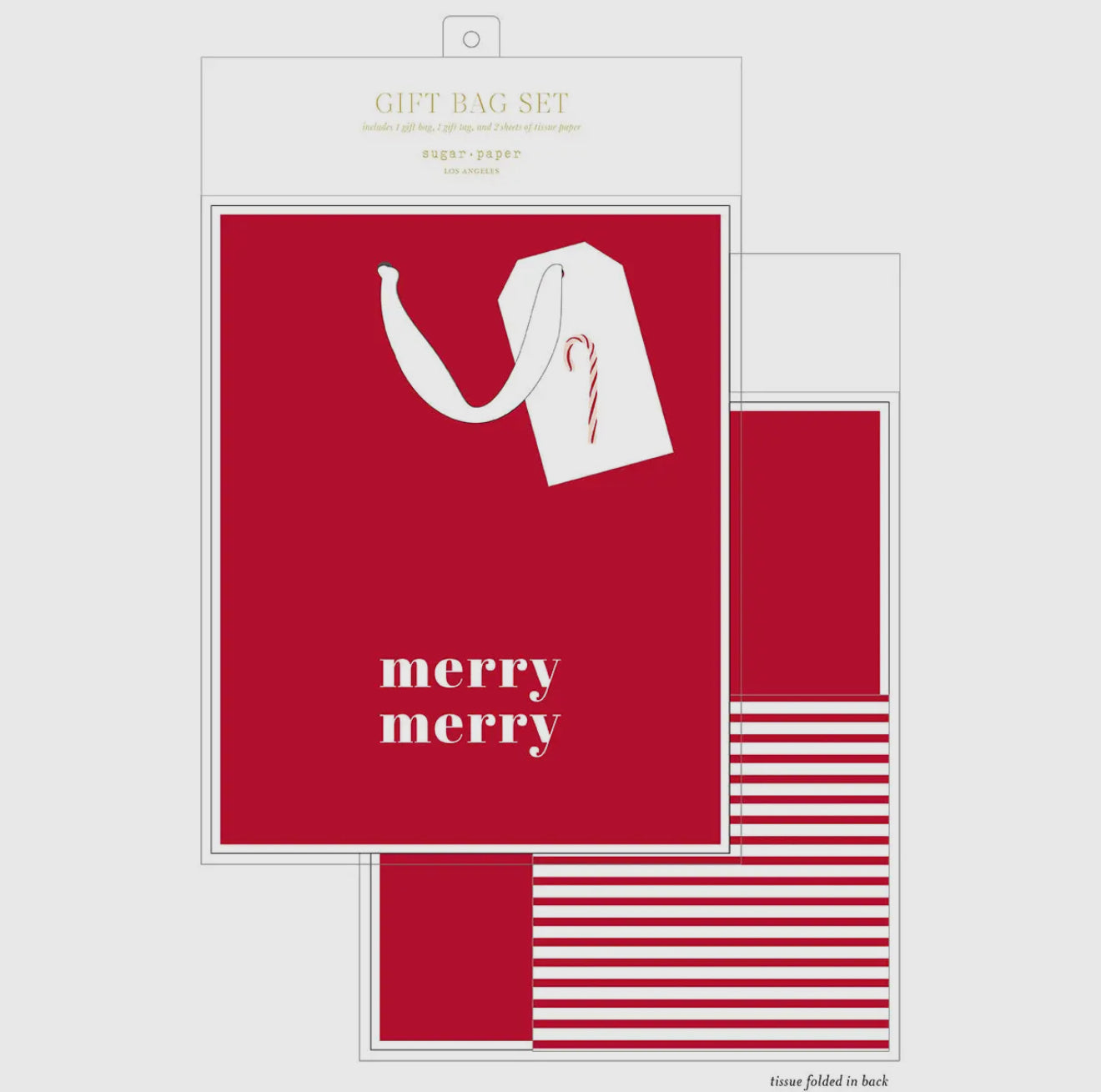 Gift Bag Set, Merry Merry (Red)
