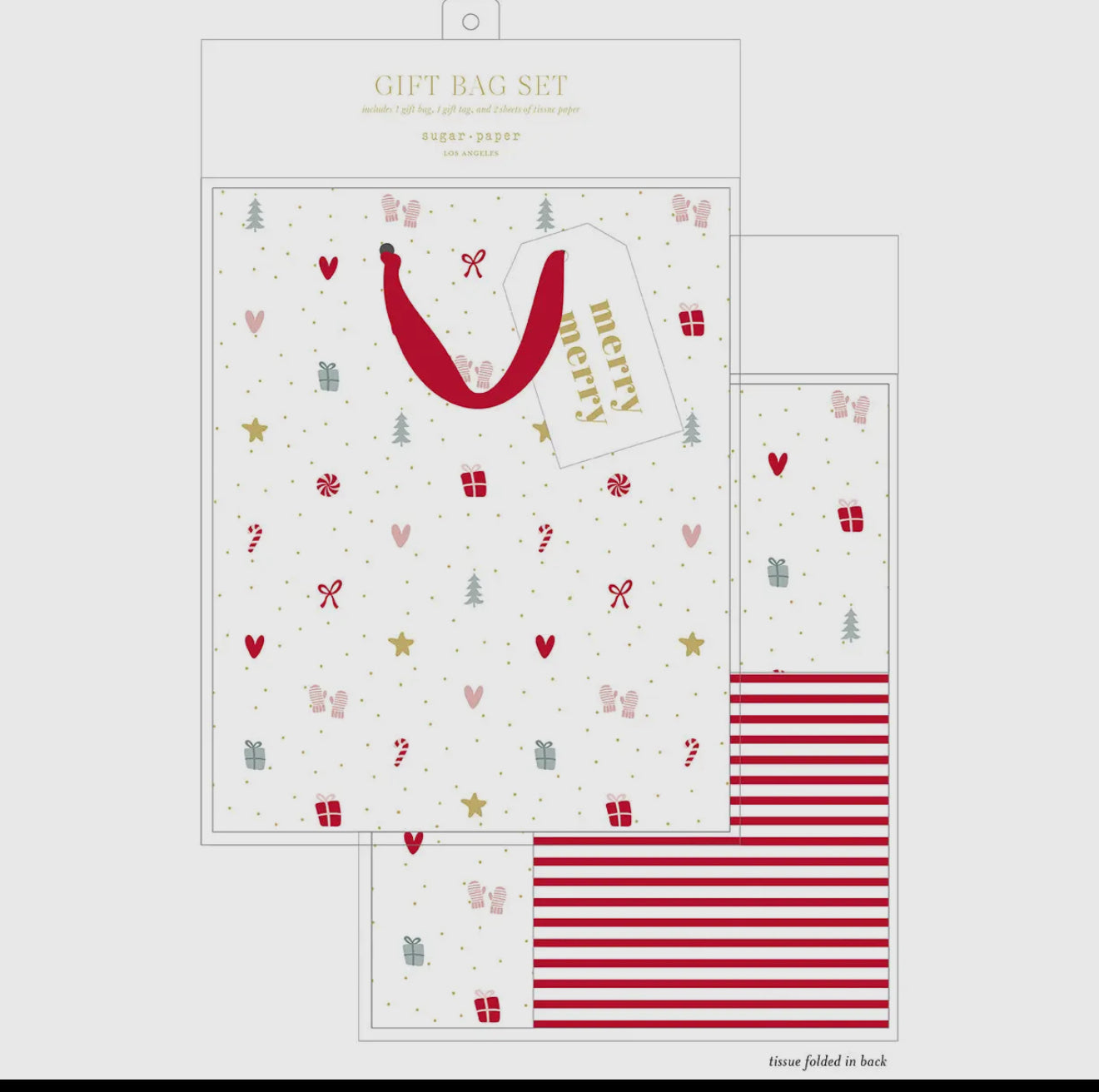 Gift Bag Set, Multicolor Holiday Icon Design