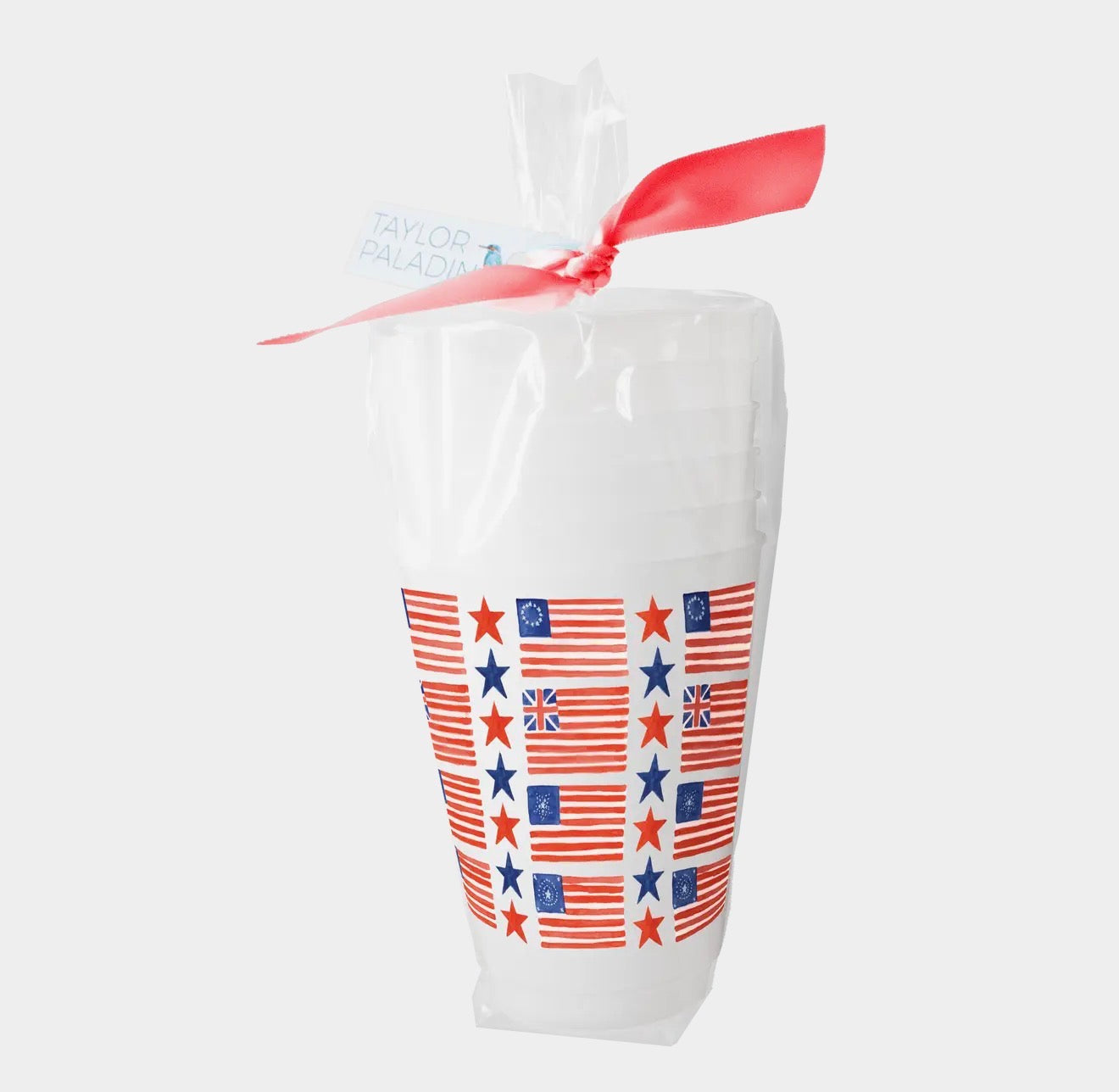 Vintage American Flag Frosted Cups