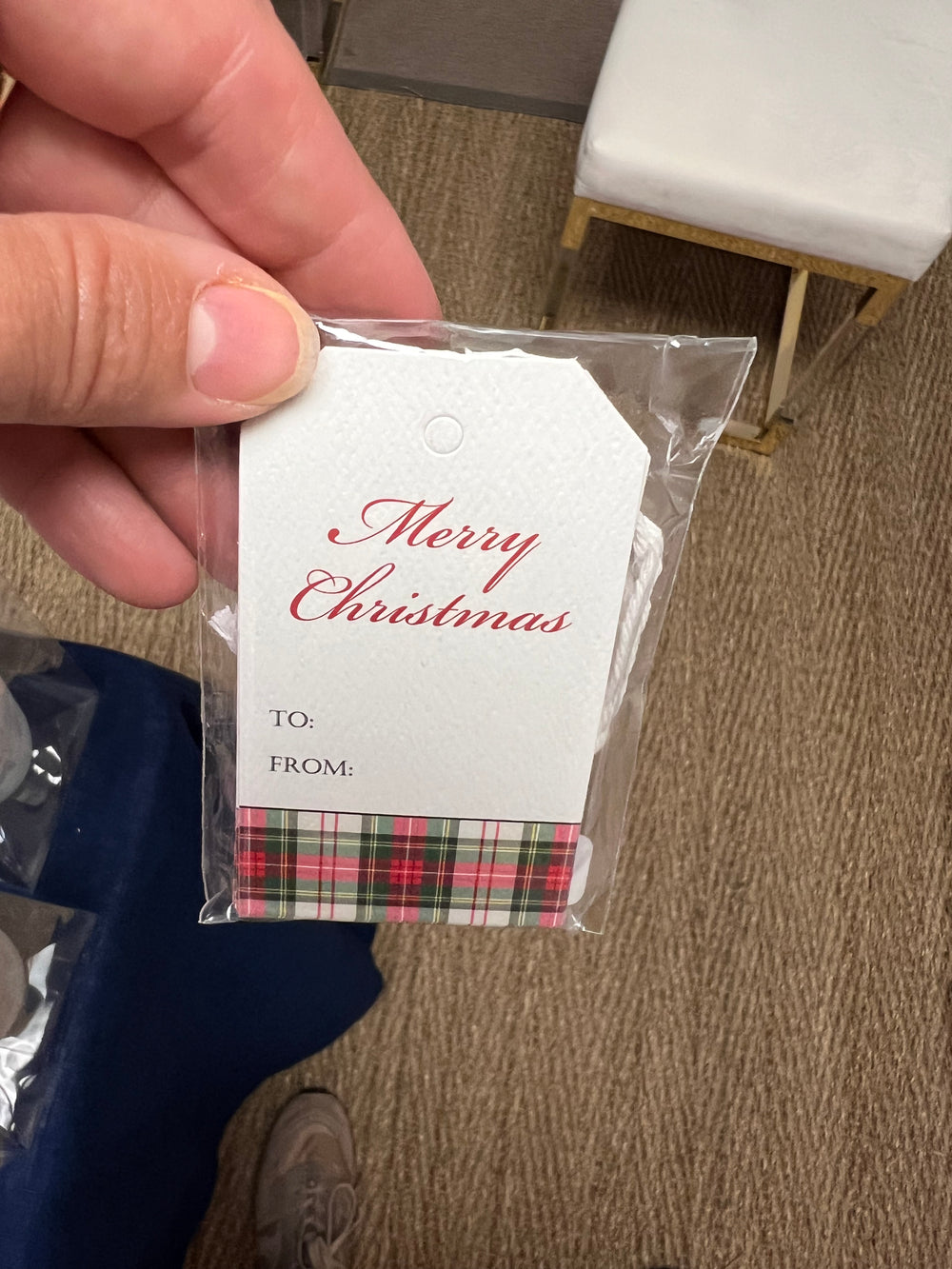 Plaid Merry Christmas Gift Tag