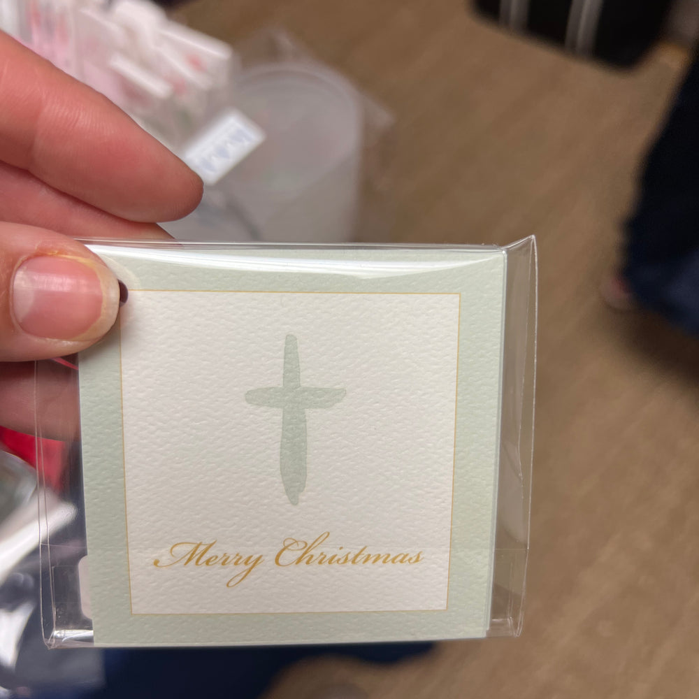 Watercolor Cross Merry Christmas Gift Tags