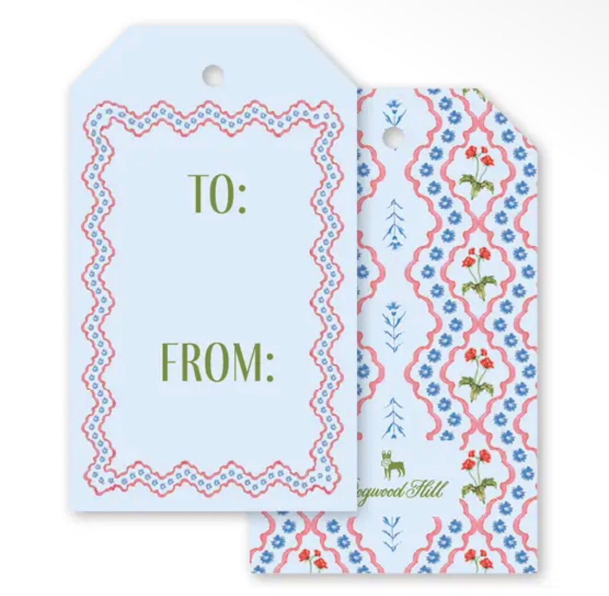 Lamia Damask Blue Gift Tags