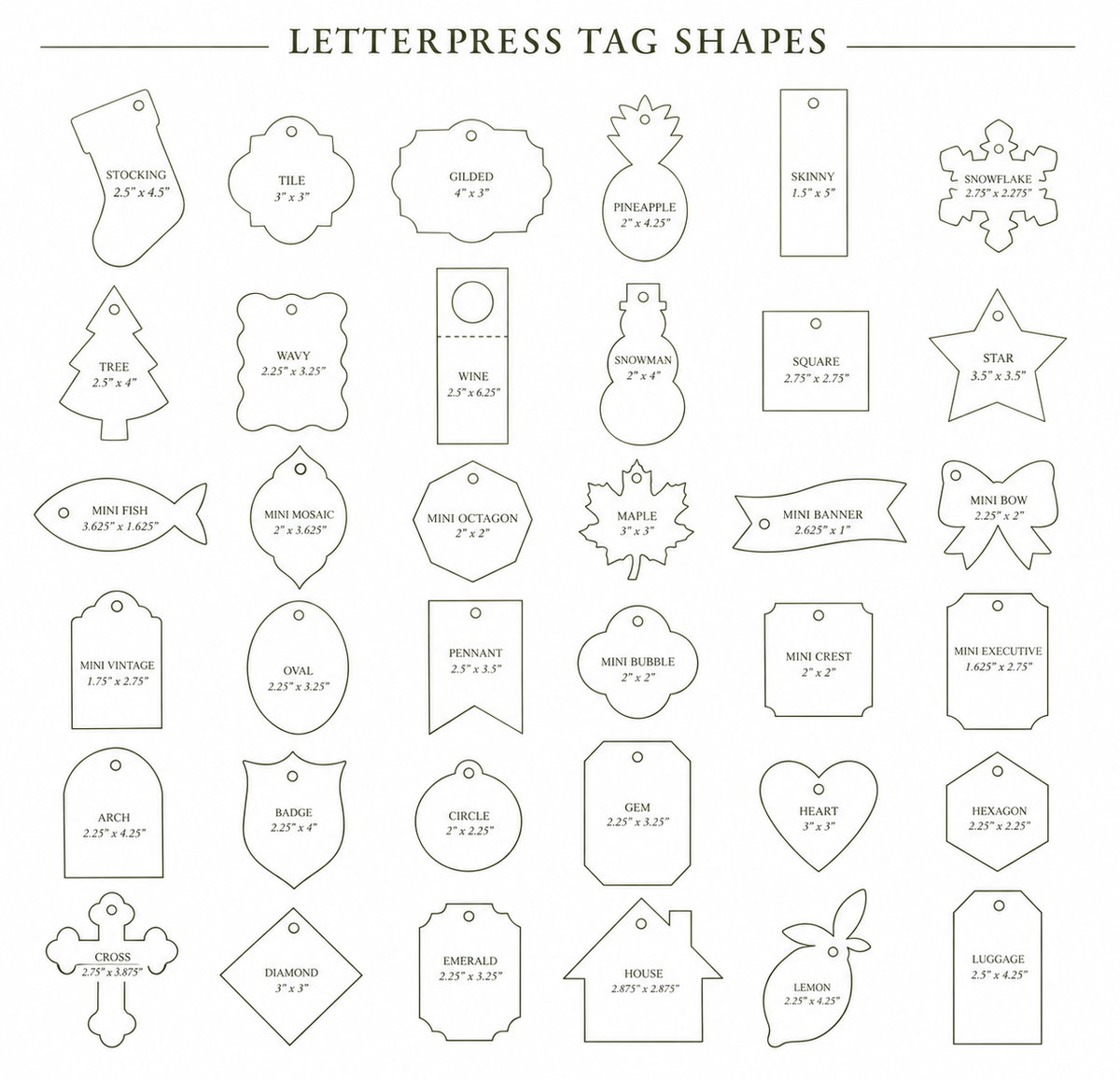 Custom Letterpress Gift Tags