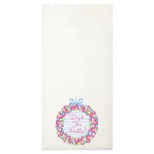 Deck the Halls with Wreath Guest Towel